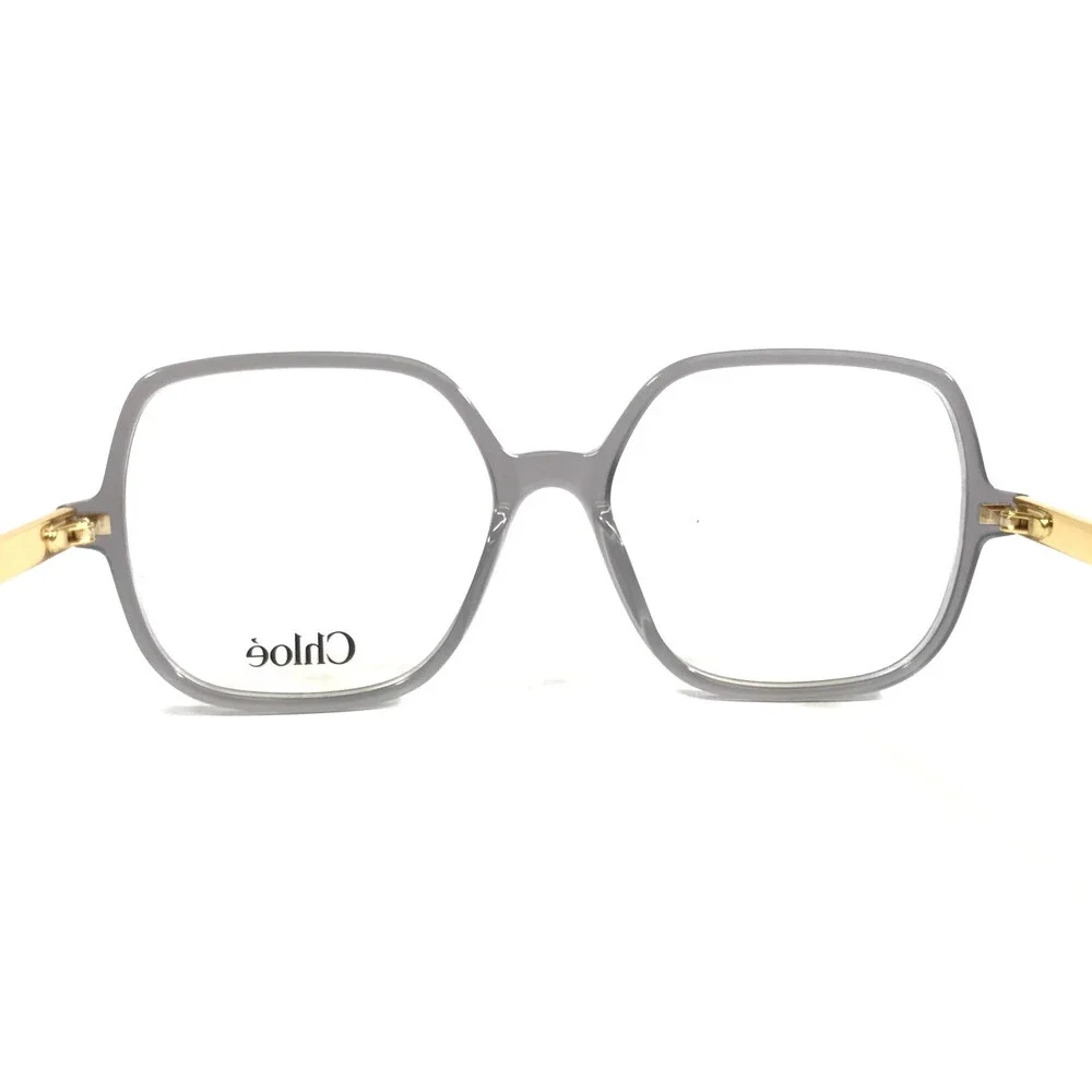 Chloe Eyeglasses Frames CH0368O 005 Beige Transparent Gold Hexagonal 54-16-140